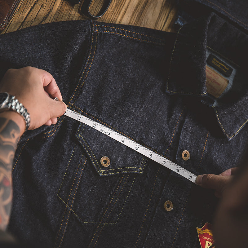 Crown Gentleman™ | Vintage Motorcycle Slim-fit Denim Jacket