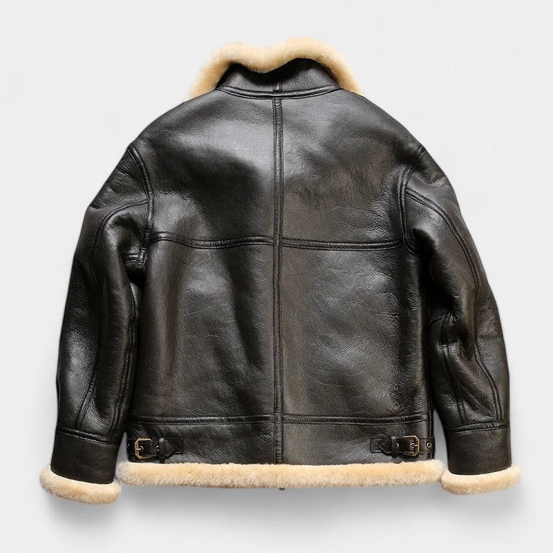 Crown Gentleman™ | Leather Aviator Coat