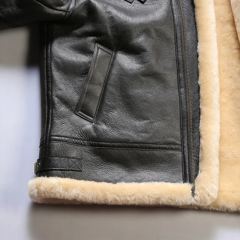 Crown Gentleman™ | Leather Aviator Coat