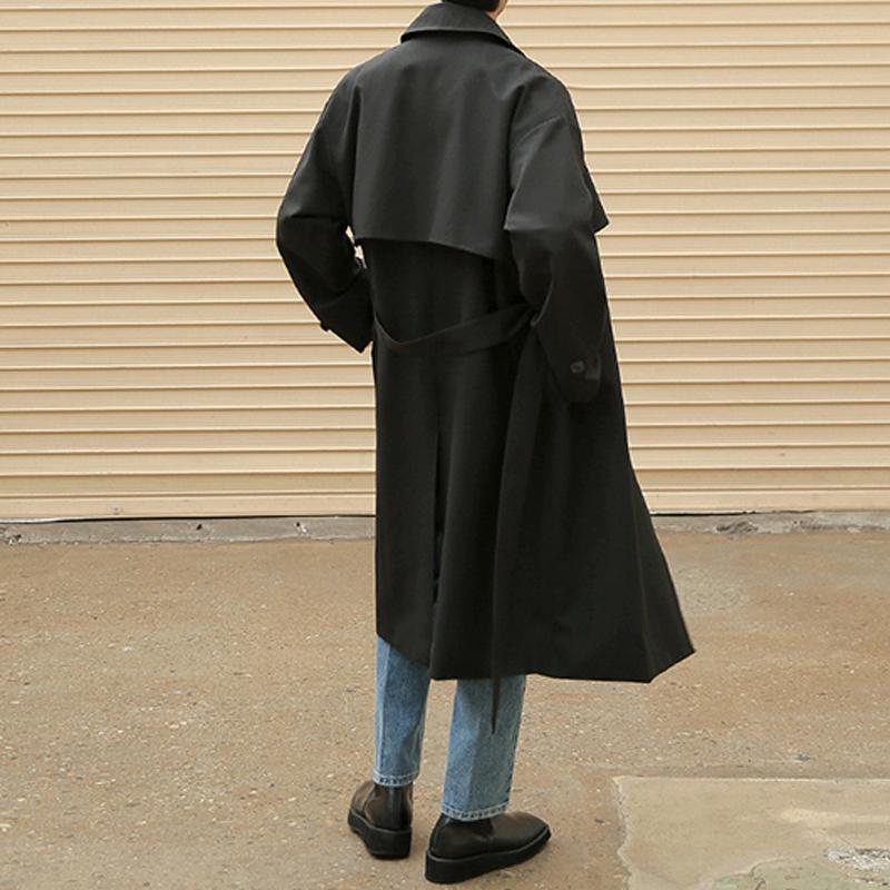 Crown Gentleman™ | Double-Breasted Mid-Length Trench Coat