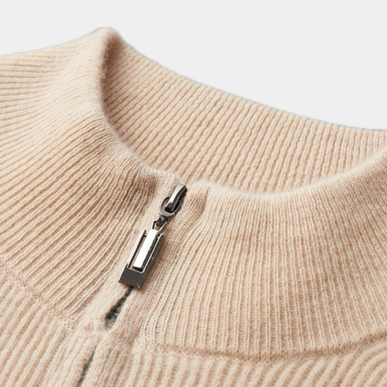 Crown Gentleman™ | MERINO WOOL ZIP SWEATER