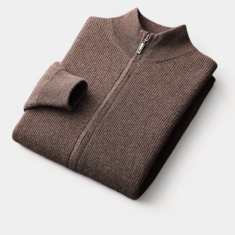 Crown Gentleman™ | MERINO WOOL ZIP SWEATER