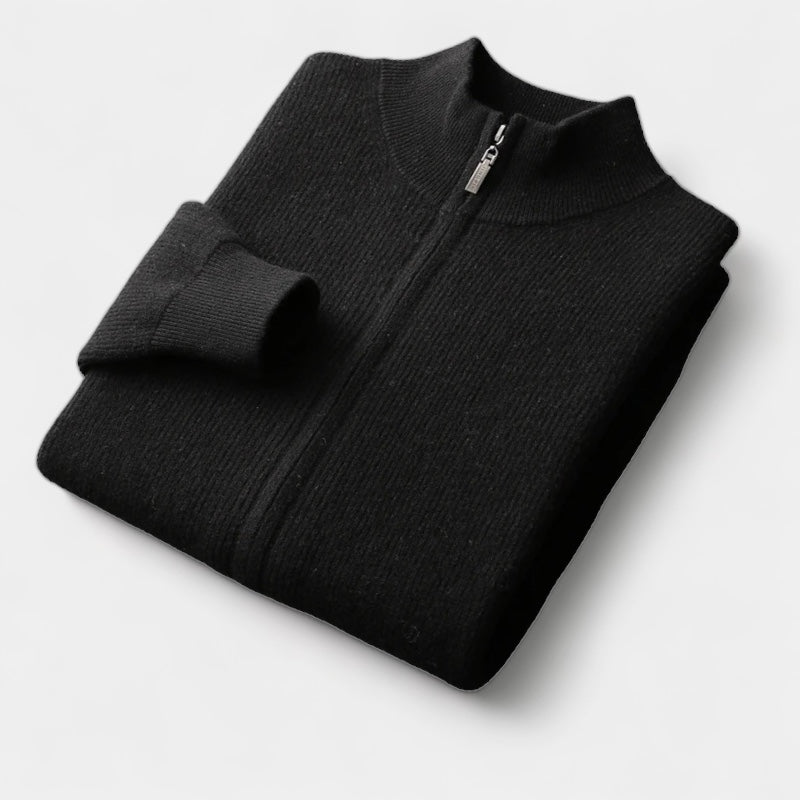 Crown Gentleman™ | MERINO WOOL ZIP SWEATER