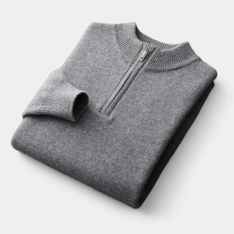 Crown Gentleman™ | Merino Wool Quarter-Zip Sweater