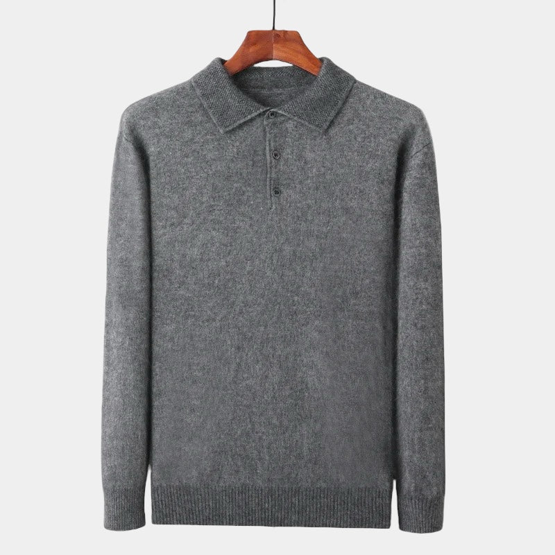 Crown Gentleman™ | Merino Wool Polo Collar Sweater