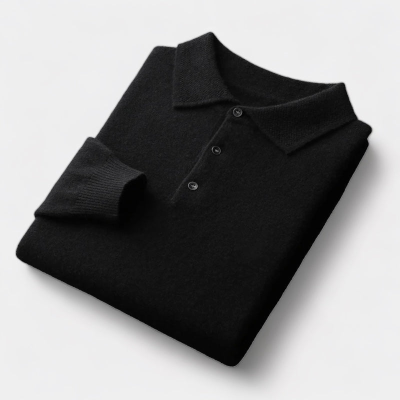 Crown Gentleman™ | Merino Wool Polo Collar Sweater