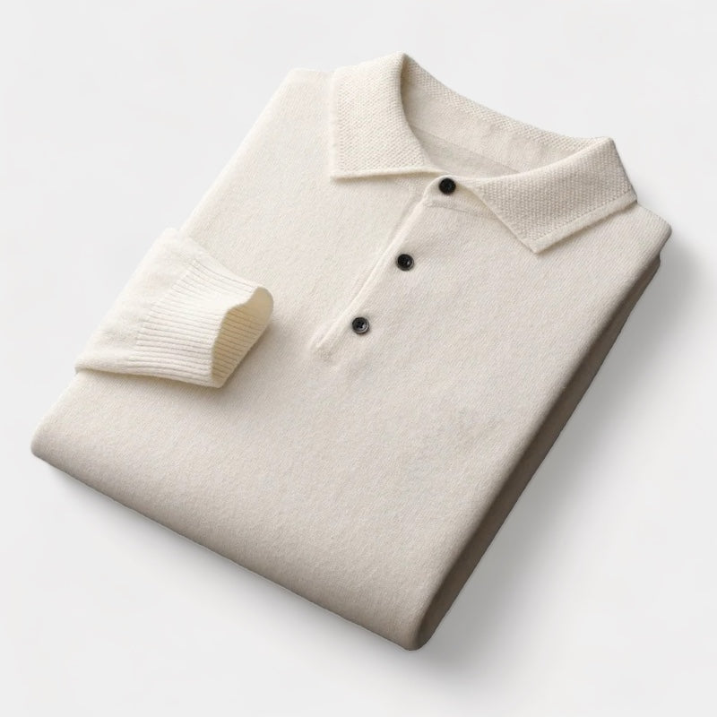 Crown Gentleman™ | Merino Wool Polo Collar Sweater