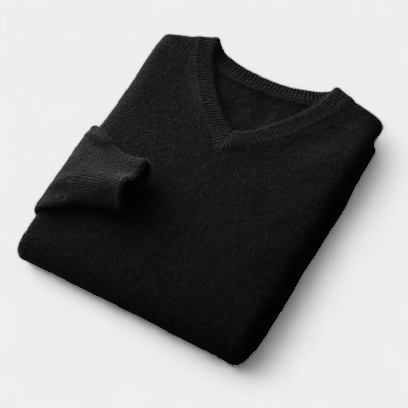 Crown Gentleman™ | Merino Wool V-Neck Sweater