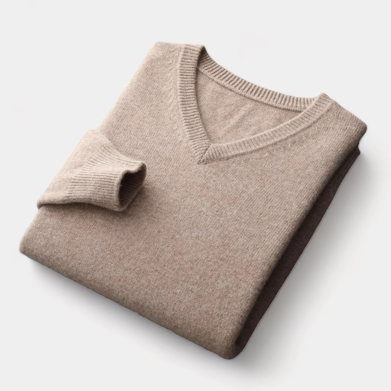 Crown Gentleman™ | Merino Wool V-Neck Sweater