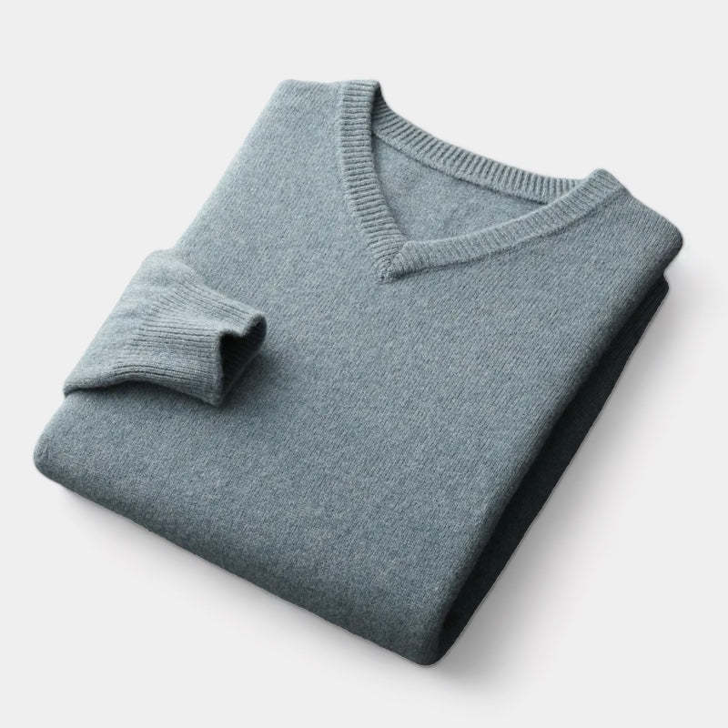 Crown Gentleman™ | Merino Wool V-Neck Sweater