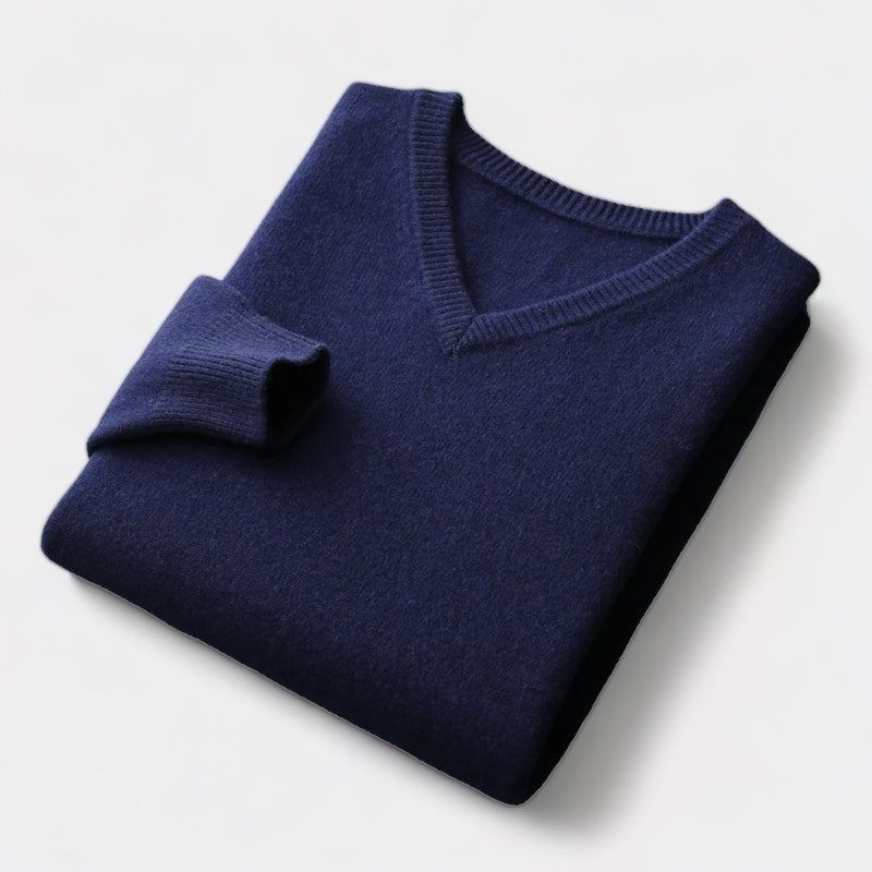 Crown Gentleman™ | Merino Wool V-Neck Sweater