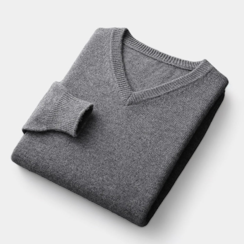 Crown Gentleman™ | Merino Wool V-Neck Sweater