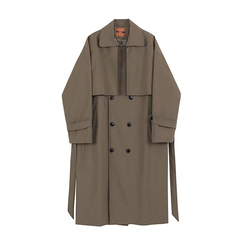 Crown Gentleman™ | Double-Breasted Mid-Length Trench Coat