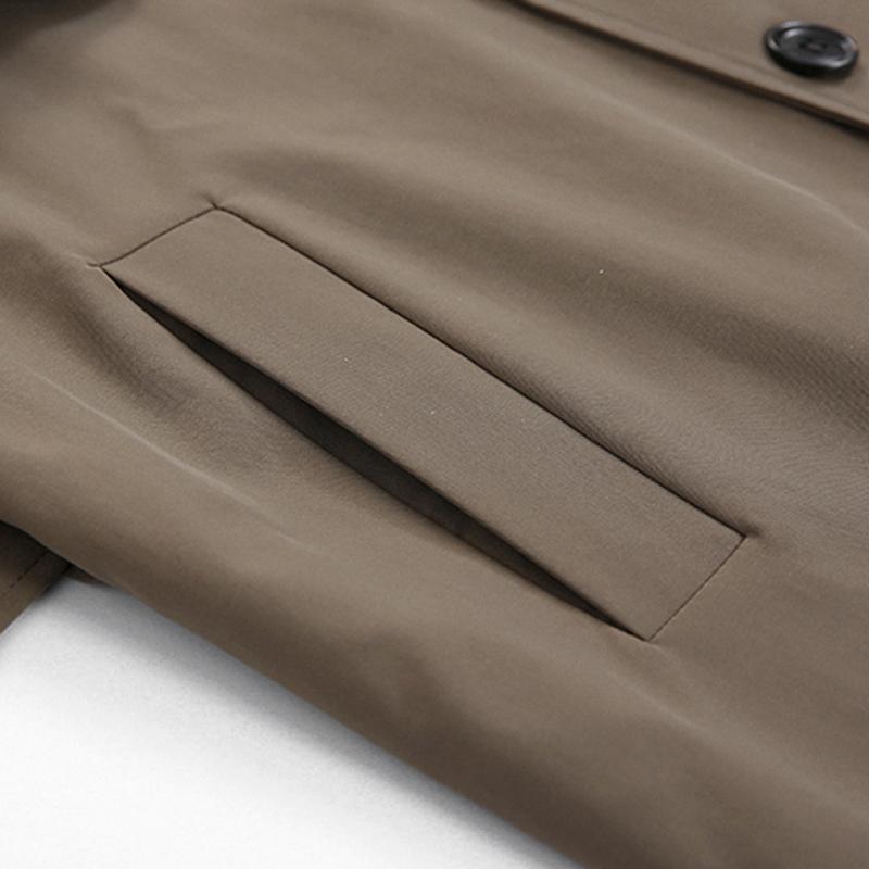 Crown Gentleman™ | Double-Breasted Mid-Length Trench Coat