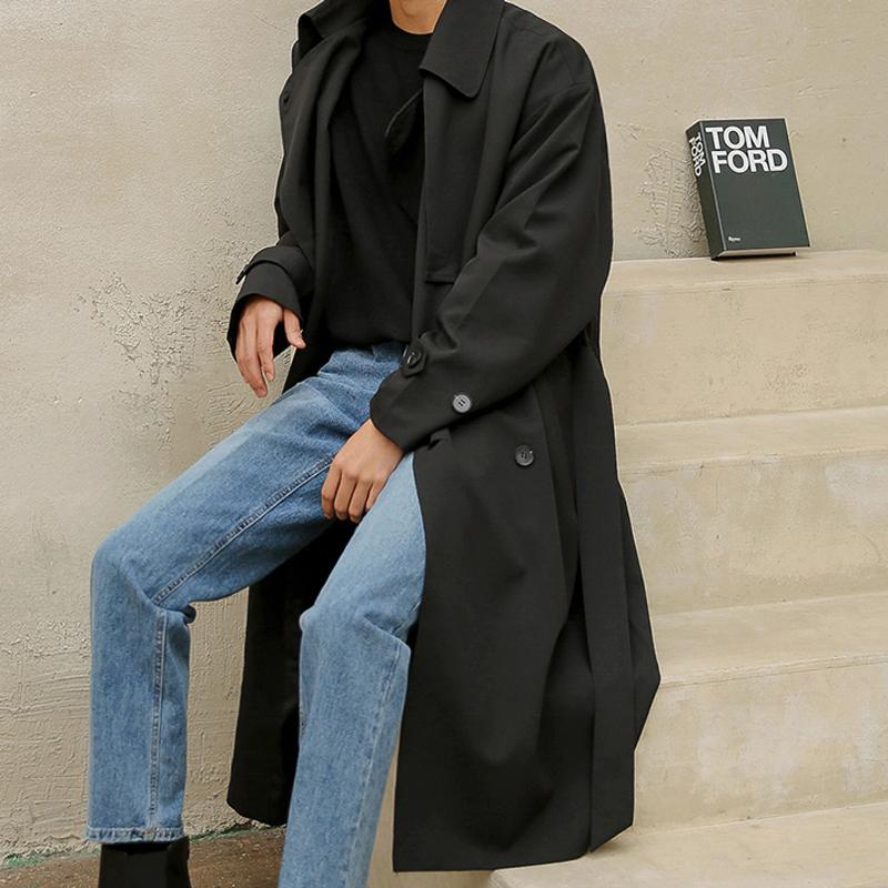 Crown Gentleman™ | Double-Breasted Mid-Length Trench Coat