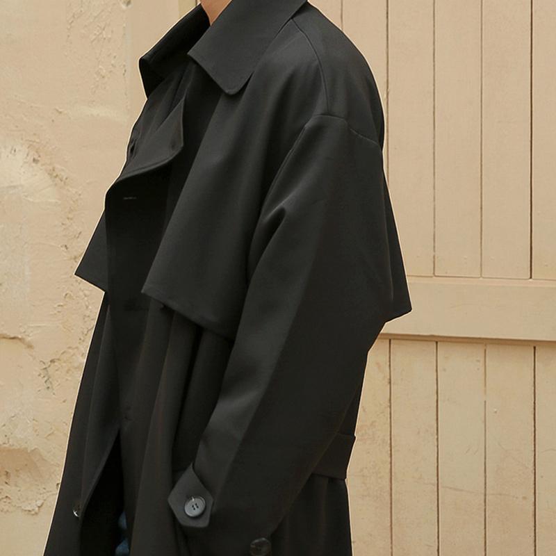 Crown Gentleman™ | Double-Breasted Mid-Length Trench Coat