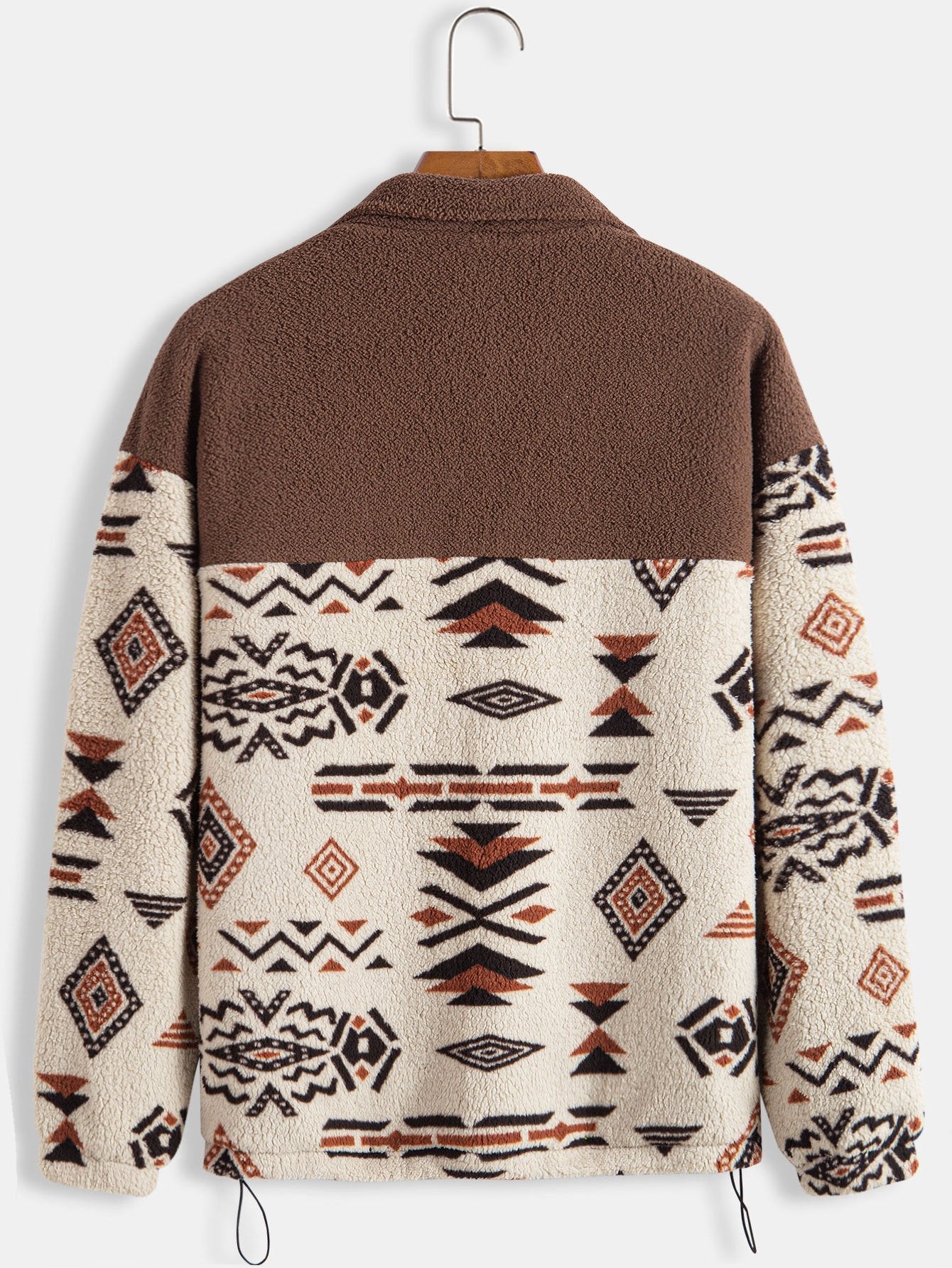 Crown Gentleman™ | Aztec Print Patchwork Teddy Fleece Coat