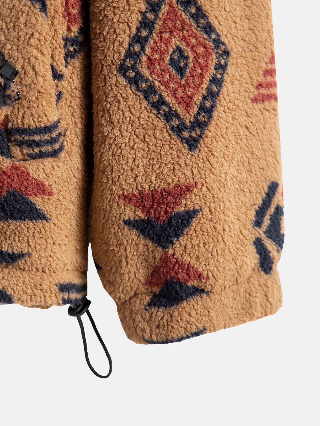 Crown Gentleman™ | Aztec Print Patchwork Teddy Fleece Coat